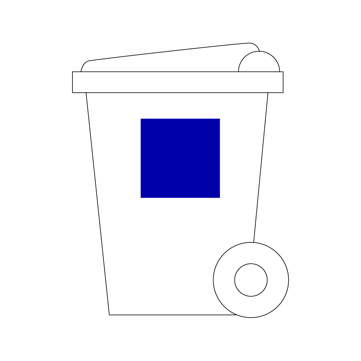 icona bidone blu
